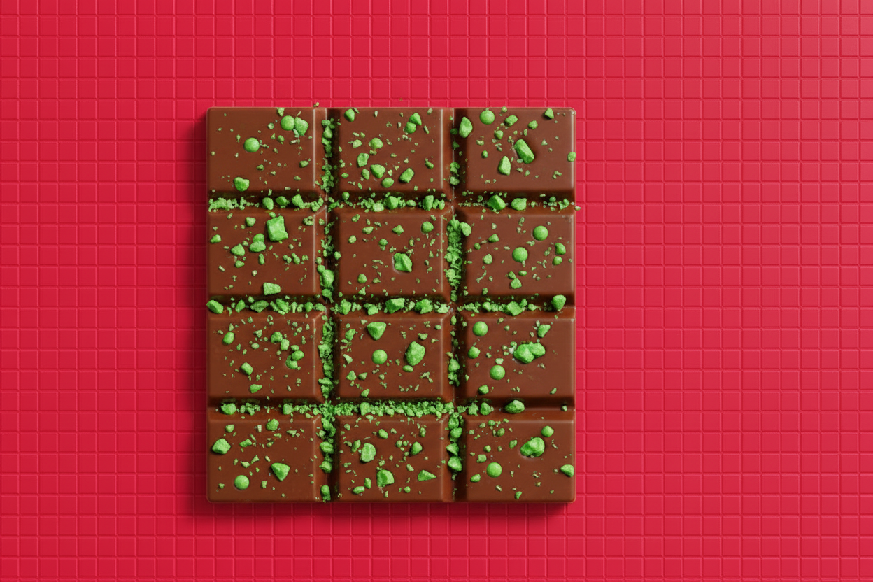 Chocolate Bar with Green Mint Crisps