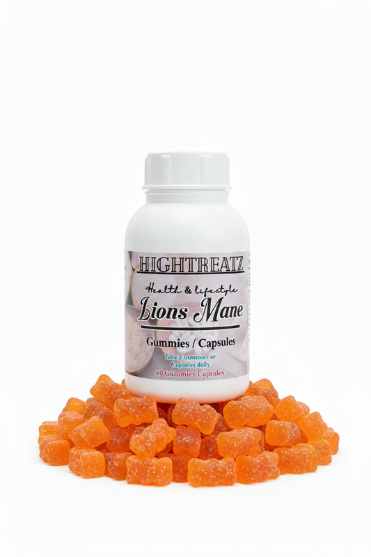 Lions Mane bottle with updated dosage on gummy bears