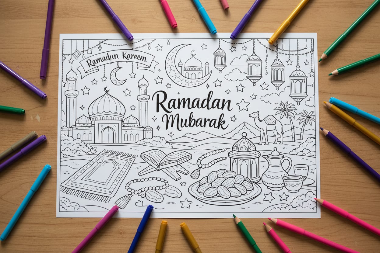 Eid Colouring Sheet Large